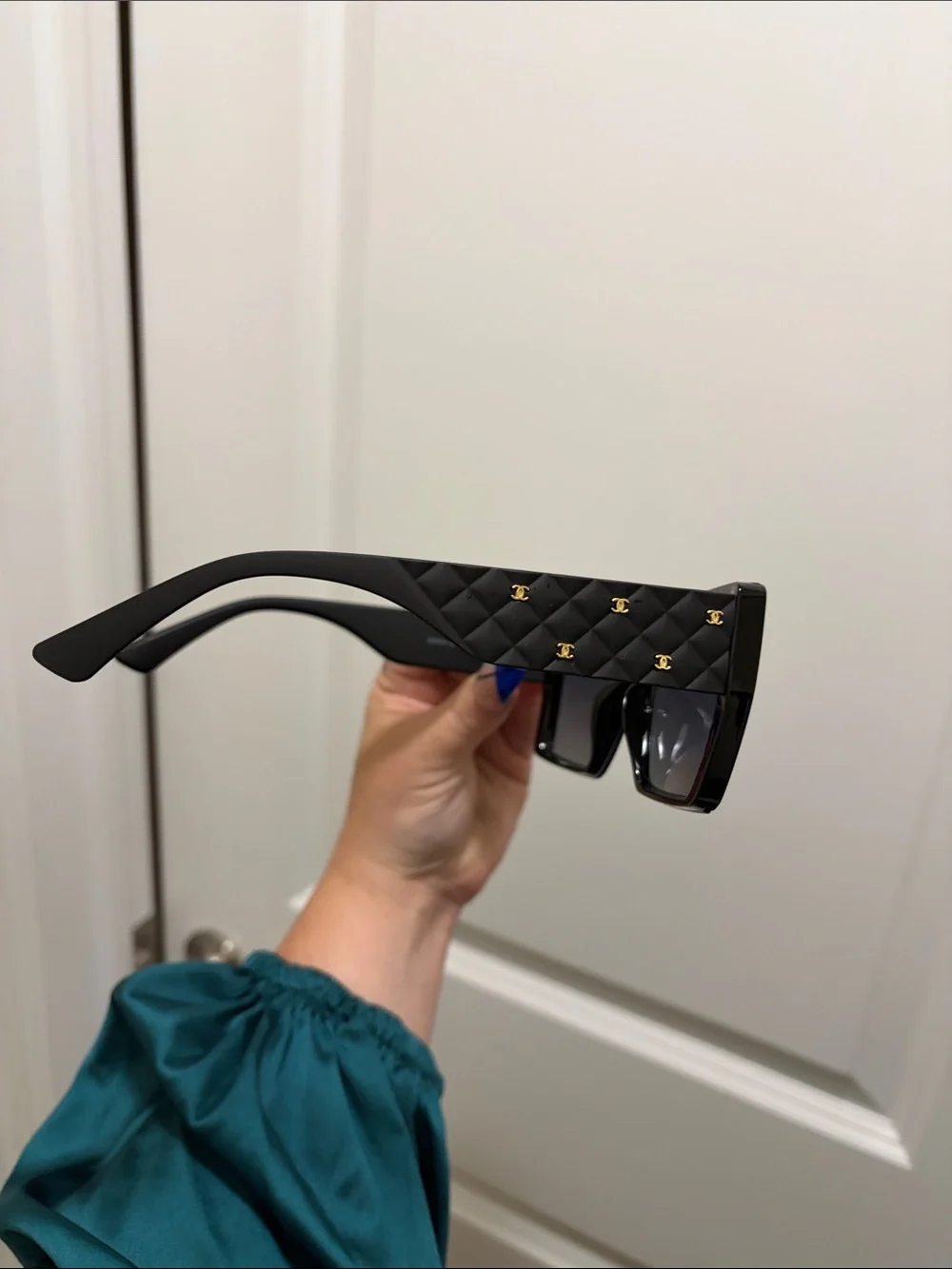 CC Brand New black with gold monogram sunglasses logo on lens!
